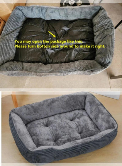 Plush Waterproof Pet Bed for All-Season Comfort