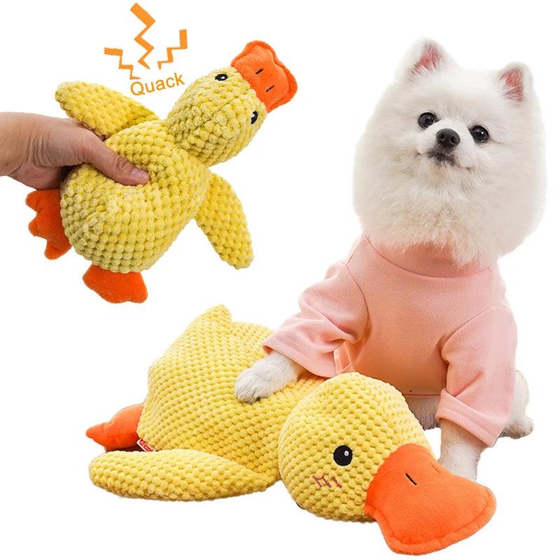 Duck-Shaped Quacking Dog Toy