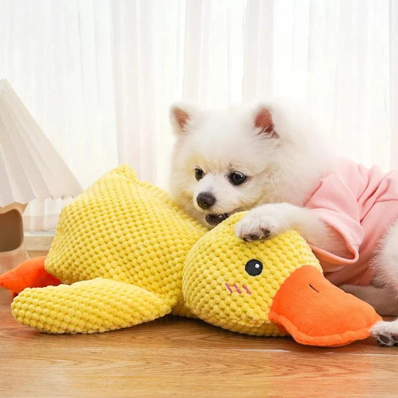 Duck-Shaped Quacking Dog Toy