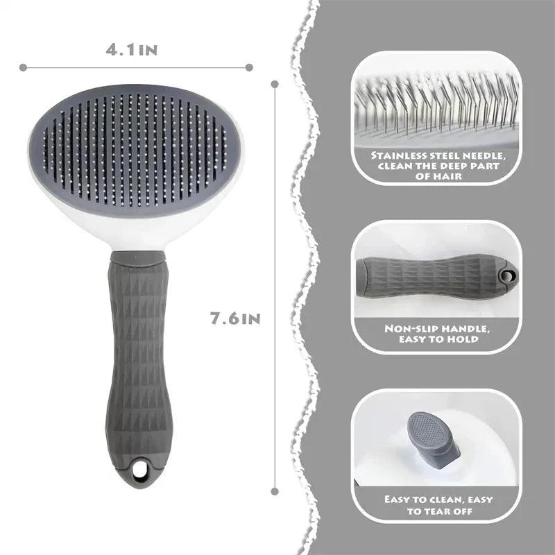 Self-Cleaning Pet Grooming Brush - Easy & Effective Fur Removal

