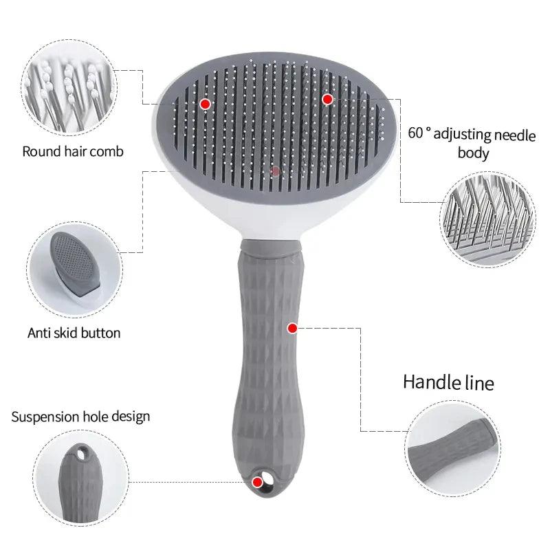 Self-Cleaning Pet Grooming Brush - Easy & Effective Fur Removal

