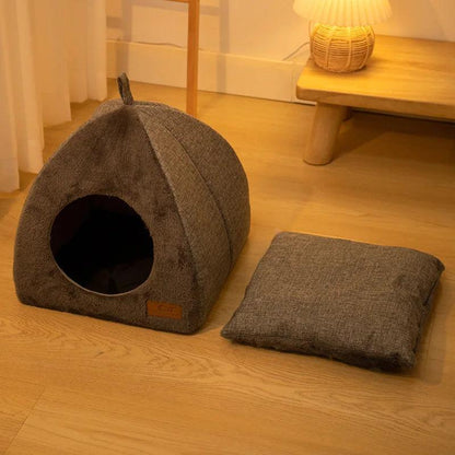 Whisker Retreat Cave, Plush 2-in-1 pet bed for cats and dogs with a warm, enclosed design